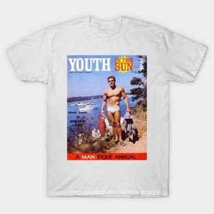 YOUTH IN THE SUN - Vintage Physique Muscle Male Model Magazine Cover T-Shirt